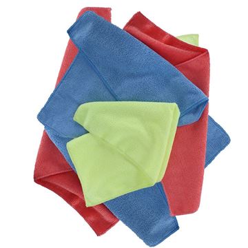 Picture of OXFORD MICROFIBRE TOWELS PACK OF 6 BLUE/YELLOW/RED (OX253)