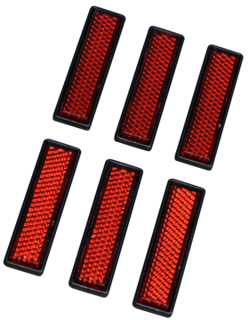 Picture of Gear Gremlin Red Rectangular Adhesive Reflectors (6 Pieces) (GG324)