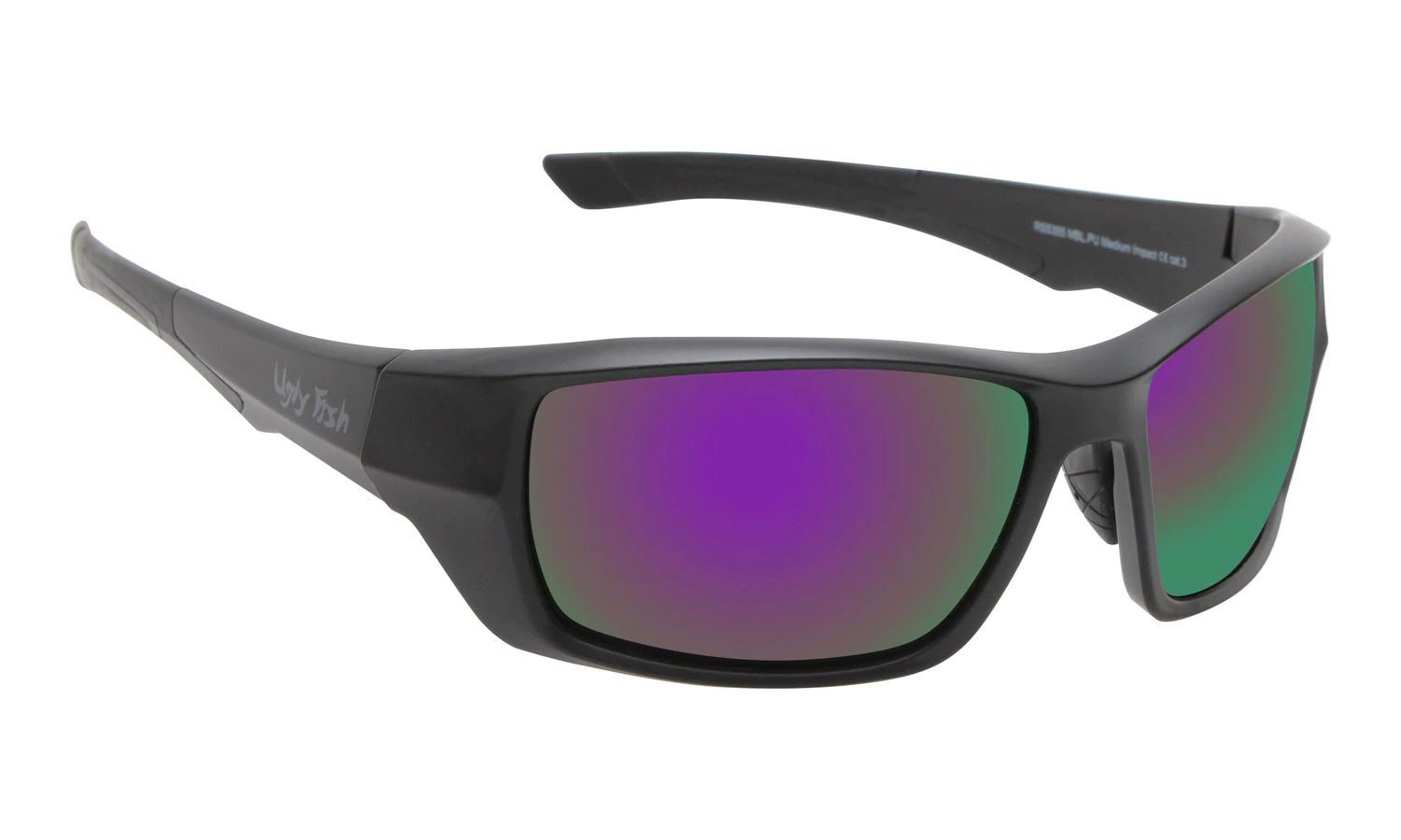 Ugly Fish RS5355 Sunglasses Matt Black Frame & Purple Revo Lens