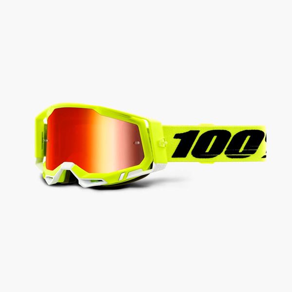 Picture of 100% Racecraft 2 Goggles - Fluo Yellow / Mirror Red Lens