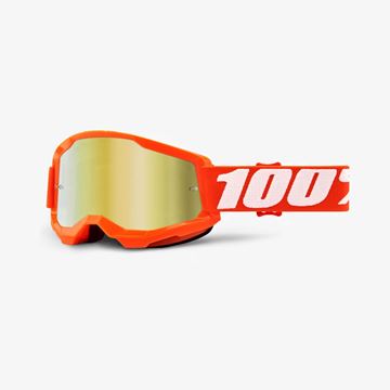 Picture of 100% Strata 2® Goggles Orange - Gold Mirror Lens