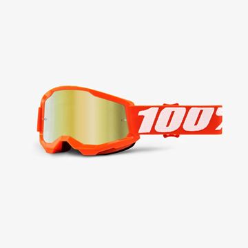 Picture of 100% Kids Strata 2 Goggles - Fluo Orange / Mirror Gold Lens