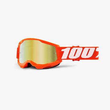 Picture of 100% Strata 2® Kids' Goggles Orange - Gold Mirror Lens